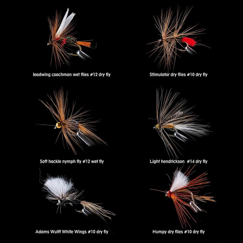 Goture Fly Fishing Flies Kit,25pcs/30pcs/100pcs Fly Fishing Lures,Dry Flies Wet Flies Streamers Nymphs Flies, Fly Fishing Assortment Kit for Bass Trout Salmon Fishing - Image 2